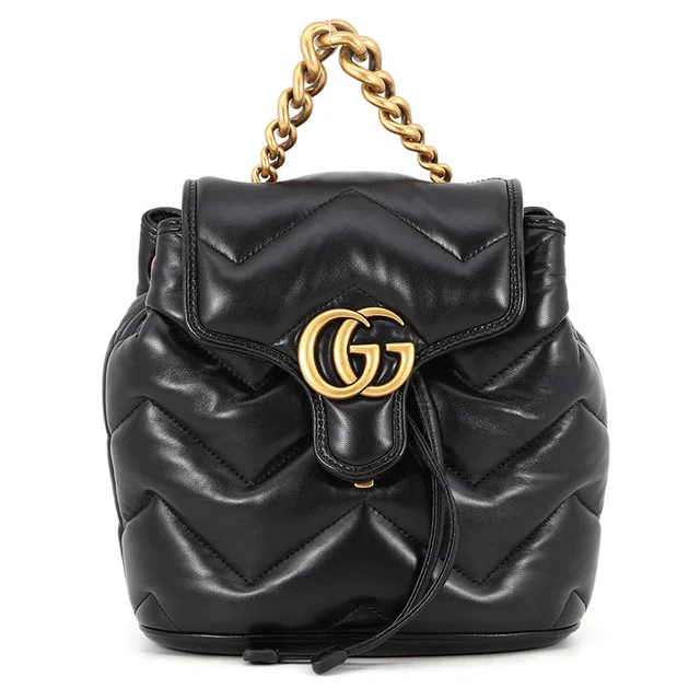 Gucci GG Marmont Backpack Black777253 Leather in Leather from GALLERY RARE