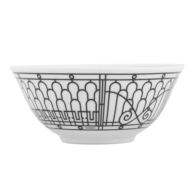Hermès H Deco Bowls (Set of 2) White/BlackP037084P Porcelain Size 12.5 cm in White from GALLERY RARE, photo 2 of 10