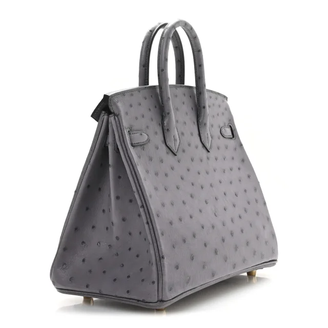 Hermès Birkin 25 Gris Agate in Grey Ostrich from FASHIONPHILE, photo 3 of 11
