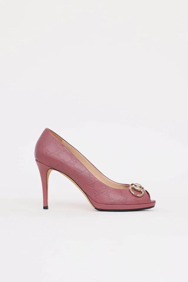 Gucci Guccisima Peep Toe Pump in Leather from VSP Consignment
