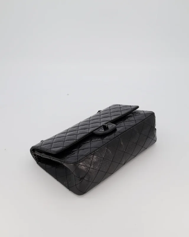 Chanel Black Reissue 226 Medium Double Flap Bag in Patent Leather with So Black Hardware in Black Patent leather from Sellier, photo 17 of 19