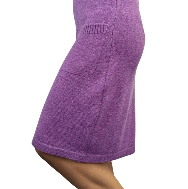 Chanel Vintage P44445 CC Turnlock Logo Sweater Dress #34 Cashmere Purple Silver in Purple Cashmere from Luxury Promise, photo 2 of 2