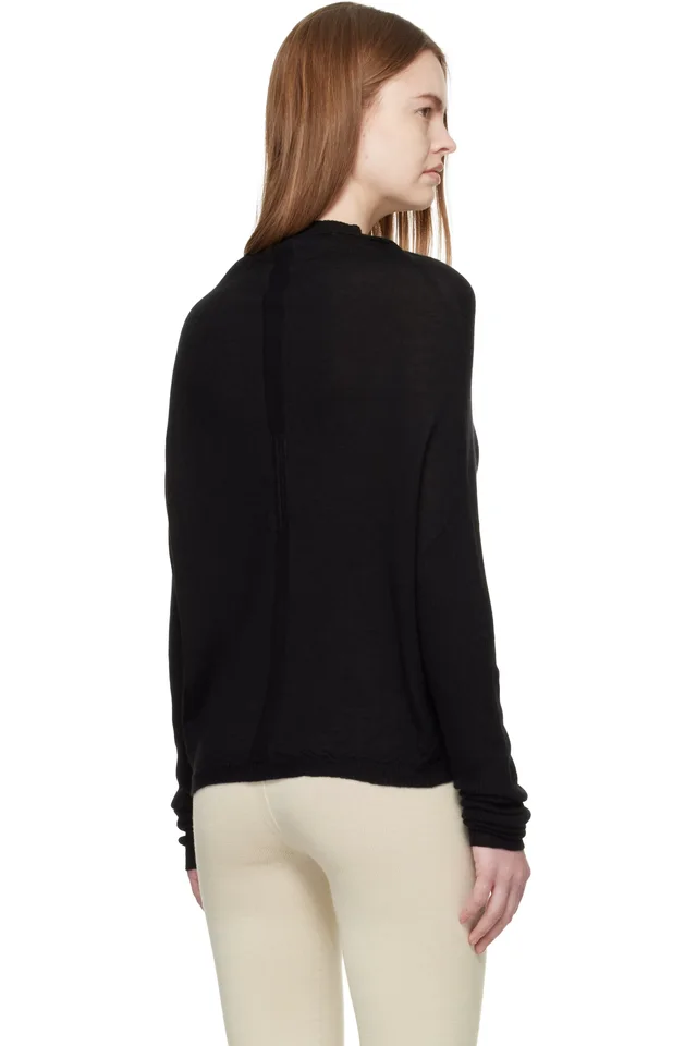 Rick Owens Black Temple Crater Knit Sweater, photo 3 of 4 from SSENSE