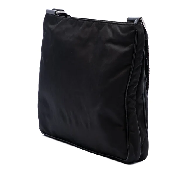 Black Prada Saffiano Trimmed Tessuto Zip Top Crossbody in Black Saffiano leather from Designer Revival, photo 2 of 2