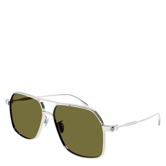 Alexander McQueen AMQ AM0372S Sunglasses, Silver/Green from Cultstatus, photo 1 of 1
