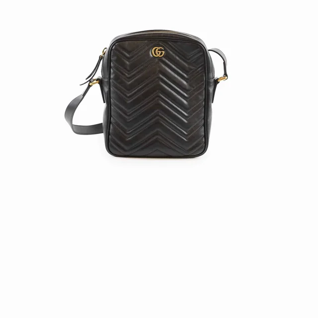 Gucci Medium Marmont Vertical Messenger Bag Black in Black Leather from The Purse Affair