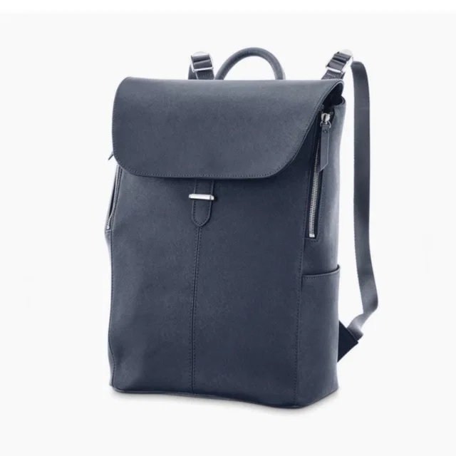 Samsonite Navy Blue Leather Backpack in blue Leather from Poshmark