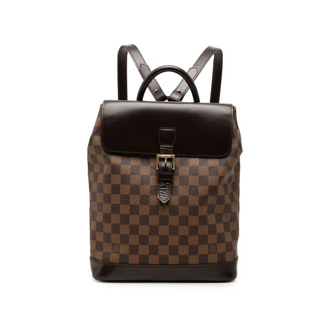 Brown Louis Vuitton Damier Ebene Soho Backpack in Brown Canvas from Designer Revival