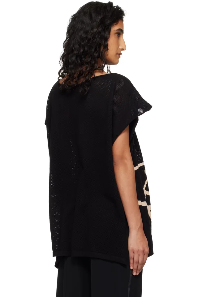 Vivienne Westwood Black Beach Top Graffiti Orb Cover-Up Top, photo 3 of 4 from SSENSE