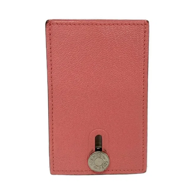 Hermès Card Case Diabolo Roseate Silver in Silver Goatskin from The Reluxe