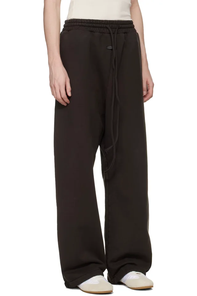 Fear of God Brown Sunfaded Wide Leg Sweatpants, photo 2 of 4 from SSENSE