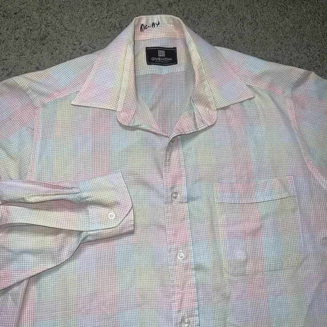 Givenchy Vintage Monsieur Men's Size Large Plaid Lightweight Button Down Shirt in red from Poshmark