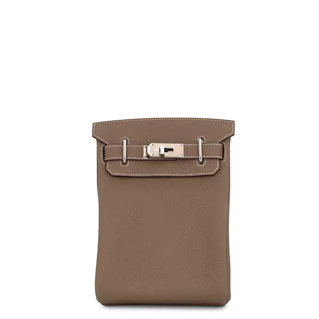 Hermès Kelly Akkad Etoupe Togo Leather Size PM in Taupe Togo leather from GALLERY RARE