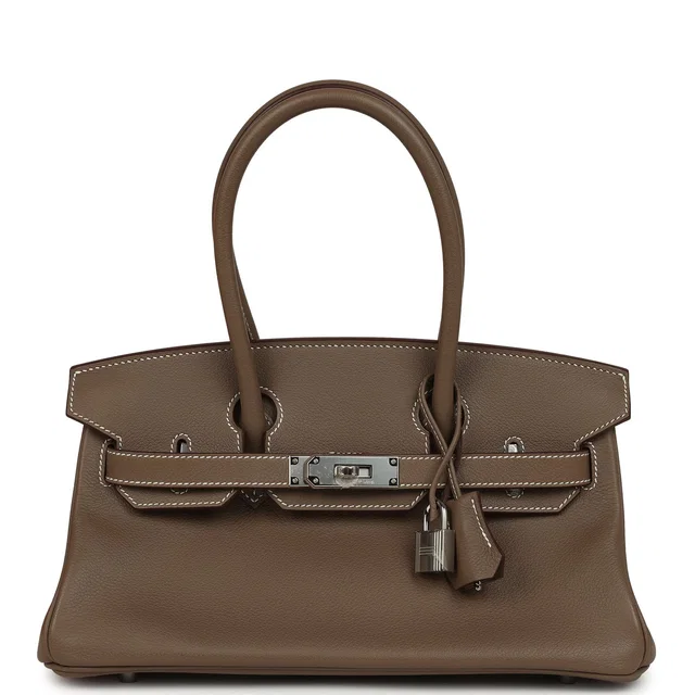 Hermès Shoulder Birkin Light 29 Etoupe Evercolor Palladium Hardware in Taupe Goatskin from Madison Avenue Couture