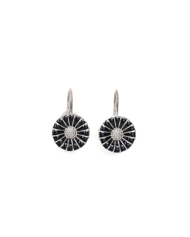 Georg Jensen Flower Motif Silver Earrings in Silver from A Retro Tale
