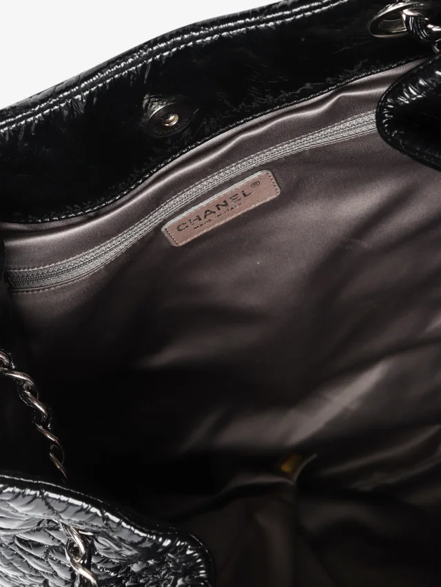 Chanel Black 2008 patent leather quilted tote bag in Black Patent leather from Sign of the Times, photo 6 of 6