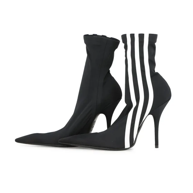 Balenciaga Adidas Collaboration Knife Booties Black/White724073 Polyester Size 37 in Black from GALLERY RARE, photo 2 of 16