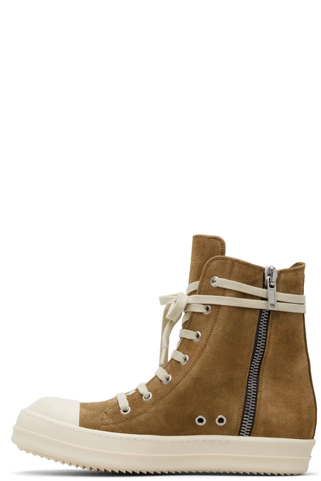 Rick Owens Beige Temple Sneaks Sneakers, photo 3 of 5 from SSENSE