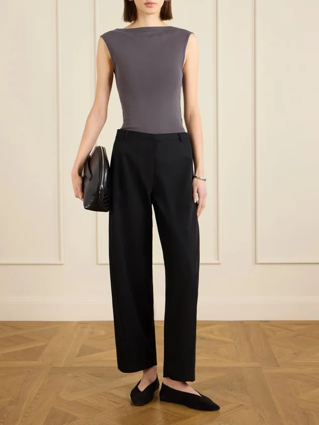ST. AGNI Wool barrel-leg pants in Black, photo 2 of 2 from NET-A-PORTER (Canada)