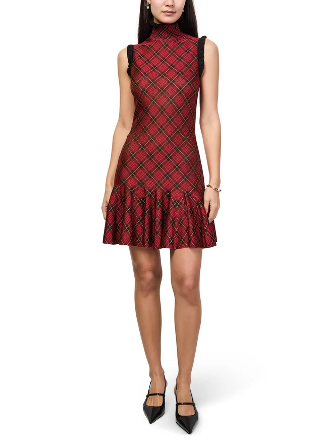 MCQUEEN Printed mini dress in Red 100% viscose, photo 2 of 6 from 24S (US)