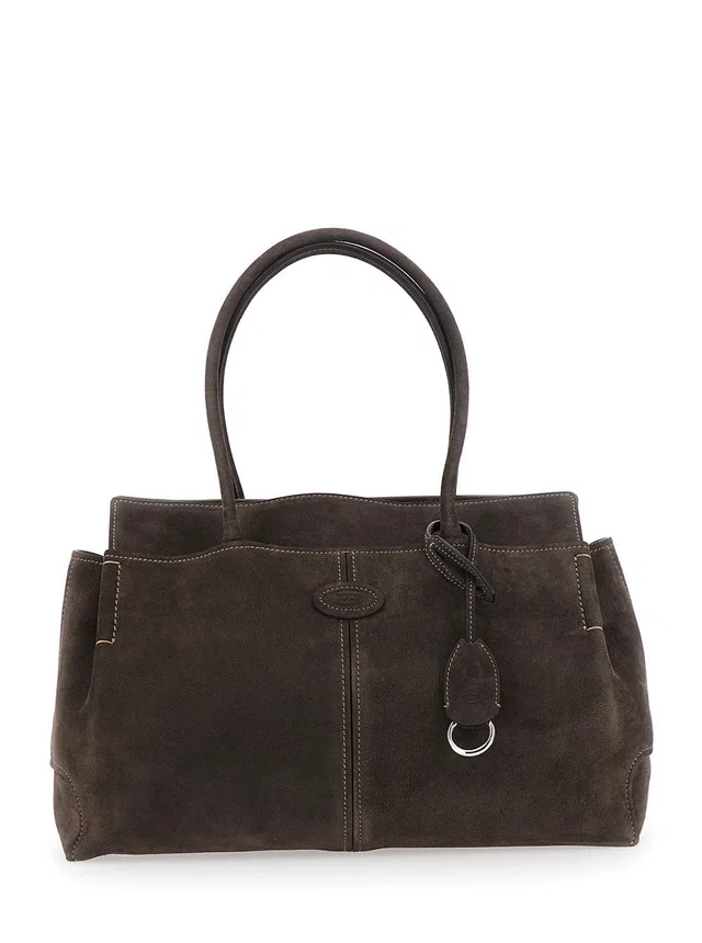 Tod's Calfskin Leather Shoulder Bag — Brown in Brown Calfskin from HEWI