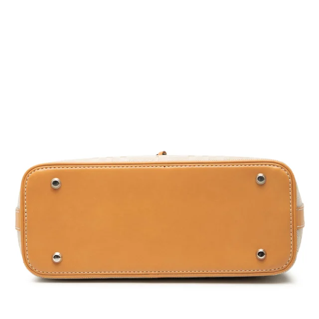 Tan Burberry Leather Trimmed Tonal Check Canvas Handbag in Brown Canvas from Designer Revival, photo 2 of 2