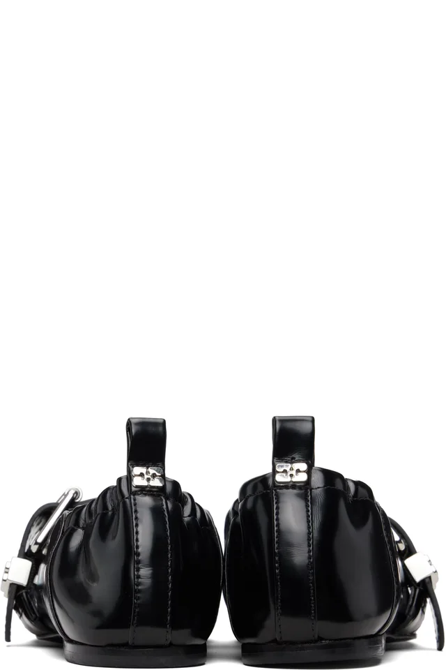GANNI Black Sue Ballerina Flats, photo 3 of 10 from SSENSE