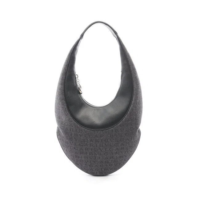 Bvlgari Logo Mania Canvas Leather Shoulder Bag in Canvas from LuxUness