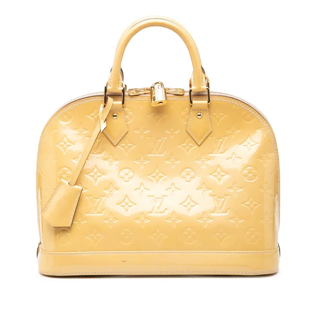 Yellow Louis Vuitton Monogram Vernis Alma PM Handbag in Yellow from Designer Revival, photo 1 of 1