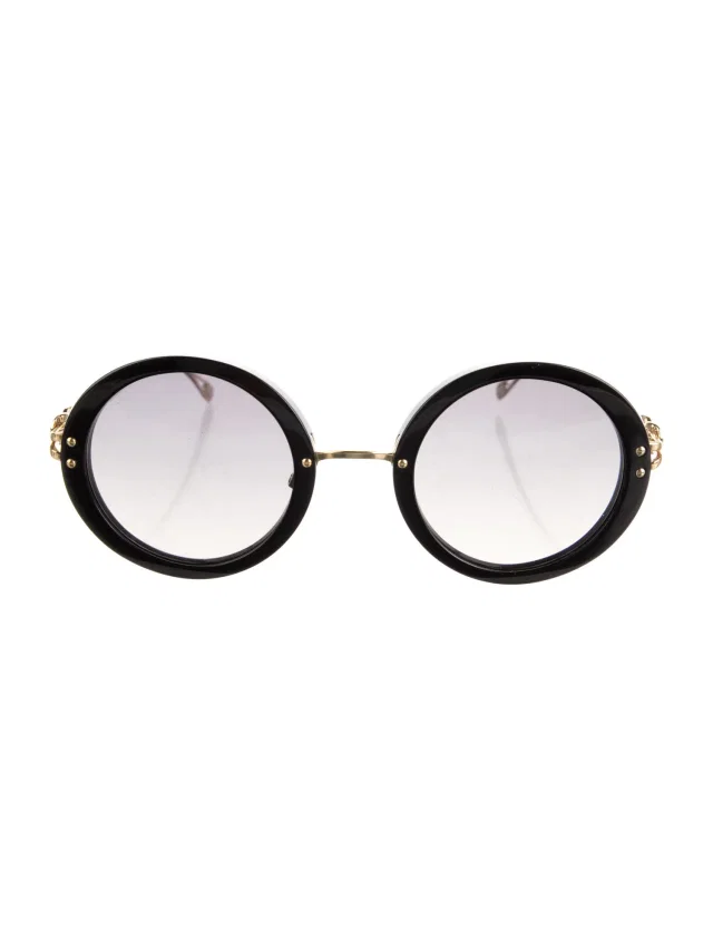 FRED Round Gradient Sunglasses in gold from The RealReal