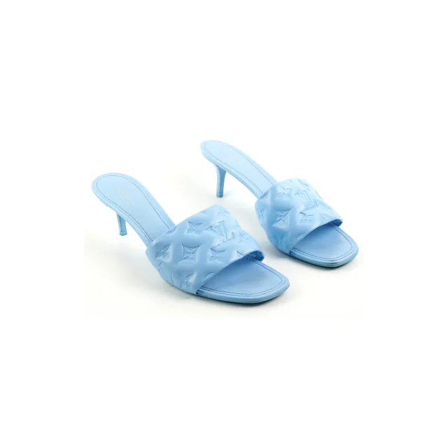 Louis Vuitton Revival Baby Blue Mules Size 41 in Blue Lambskin from The Purse Affair