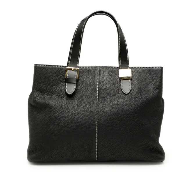 Black Burberry Leather Tote in Black Leather from Designer Revival, photo 1 of 1