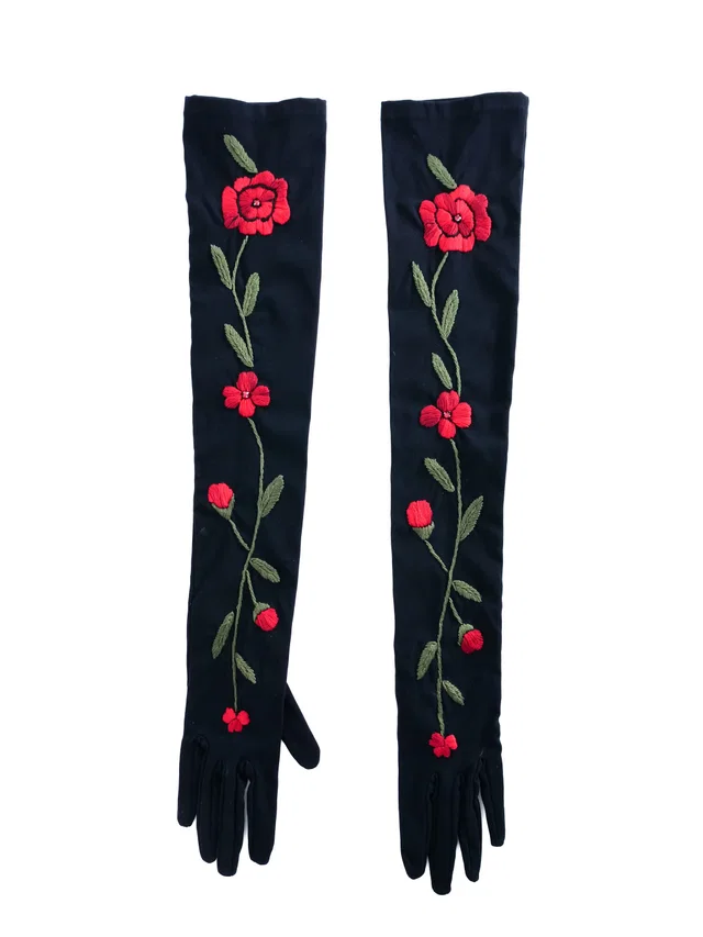 Dolce & Gabbana Flower Embroidered Opera Gloves from Arcade Vintage