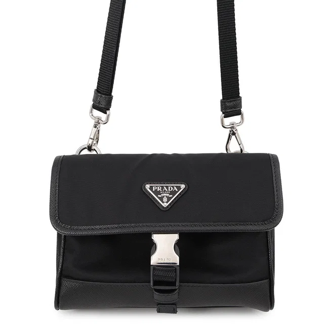 Prada Re-Nylon x Saffiano Leather Smartphone Case Black2ZH108 Nylon Leather in Saffiano leather from GALLERY RARE