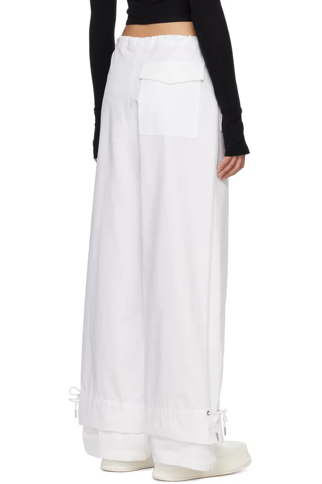 Dion Lee White Eyelet Tie Trousers, photo 3 of 4 from SSENSE