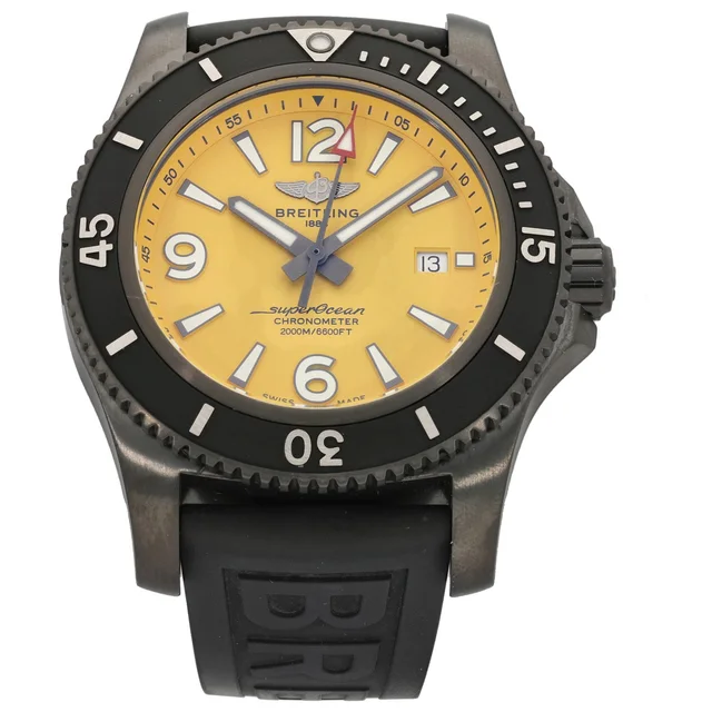 Breitling Superocean M17368 46mm DLC Stainless Steel Watch from H&T