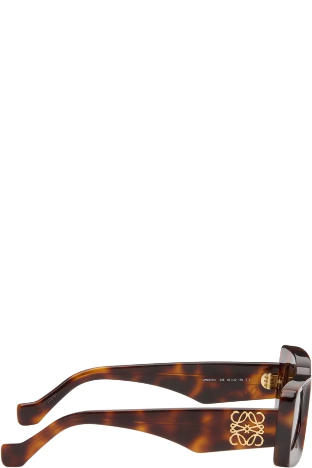 LOEWE Brown Rectangular Sunglasses, photo 2 of 4 from SSENSE