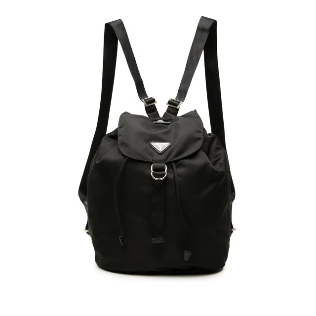 Black Prada Tessuto Backpack in Black Nylon from Designer Revival