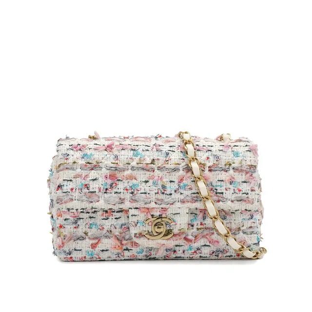 Chanel Mini Matelasse Chain Shoulder Bag Multicolor Tweed Gold Hardware in Multicolor Tweed from Luxury Promise