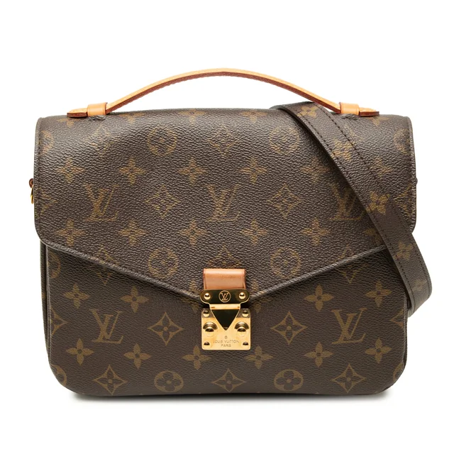 Brown Louis Vuitton Monogram Pochette Metis Satchel in Brown Coated canvas from Designer Revival