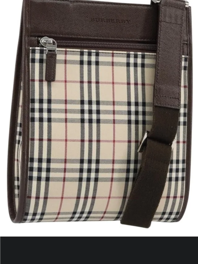 Burberry Nova Check Shoulder Bag Brown Leather Trim Tall Crossbody in brown|red Leather from Poshmark