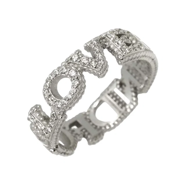 Gucci Line Dofour Love Ring Diamond 18k White Gold in White from The Reluxe