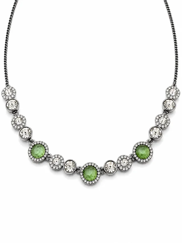 Givenchy Silver Tone Green Crystal Statement Necklace Adjustable in green|silver|gray from Poshmark
