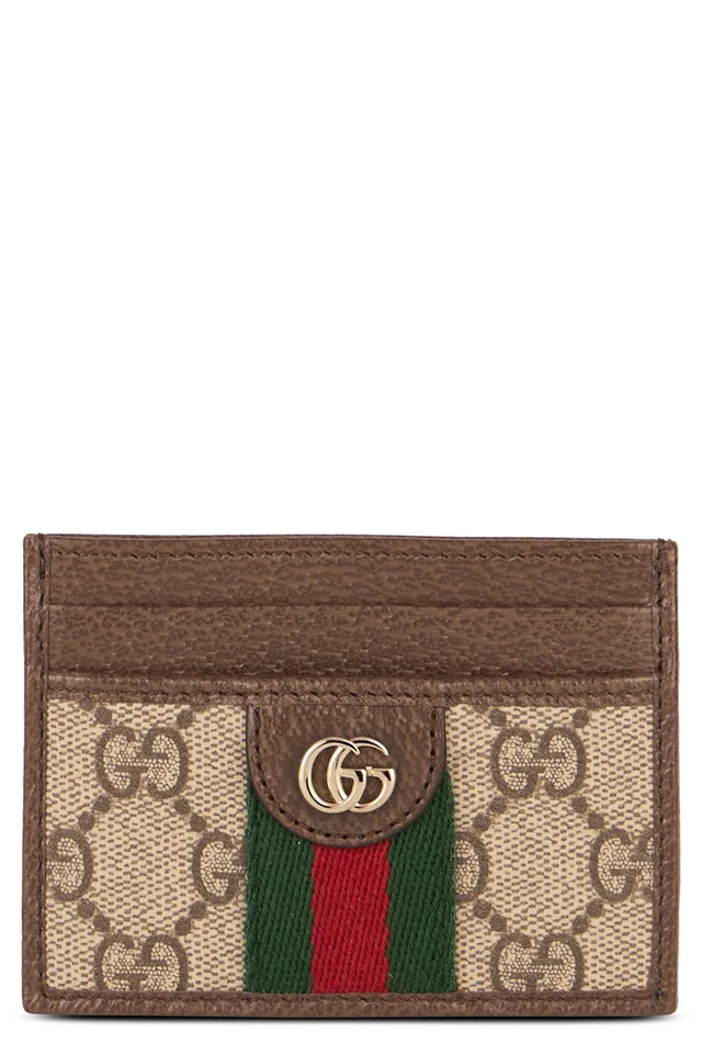 Gucci Ophidia Card Case — Beige Polyurethane Wallets & Purses in Beige Leather from HEWI