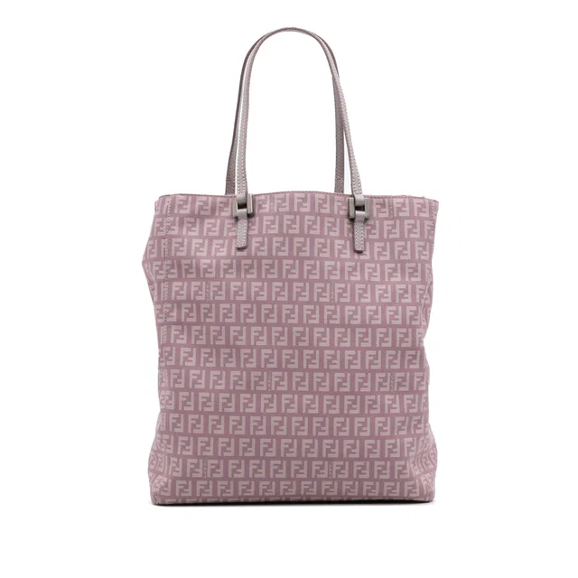 Purple Fendi Zucchino Canvas Tote in Purple Canvas from Designer Revival
