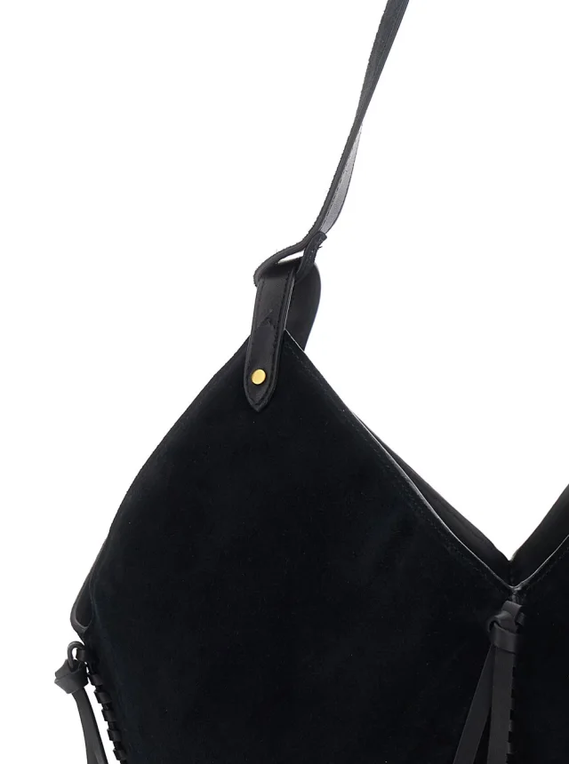 Isabel marant Shoulder Bag 'Tampa' with Single Strap and Suede Knot Detail for Women in Black 100% Calf, photo 9 of 12 from Gaudenzi Boutique