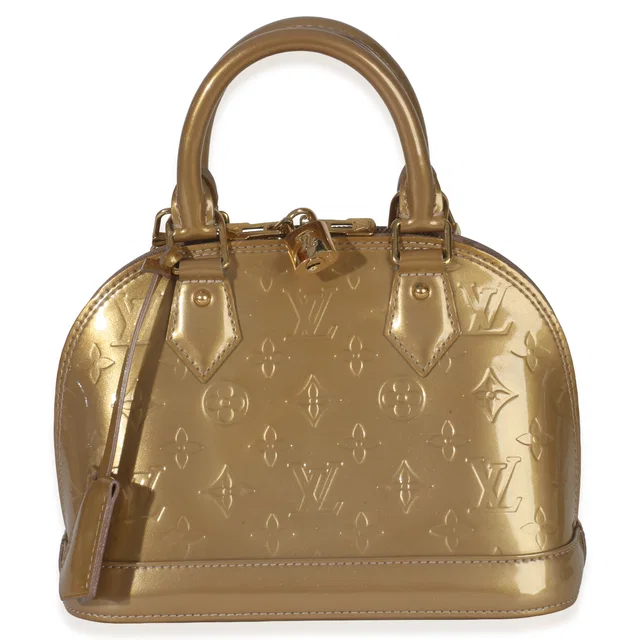 Louis Vuitton Beige Poudre Monogram Vernis Alma Bb Gold Patent Leather Handbag in Beige Patent leather from HEWI
