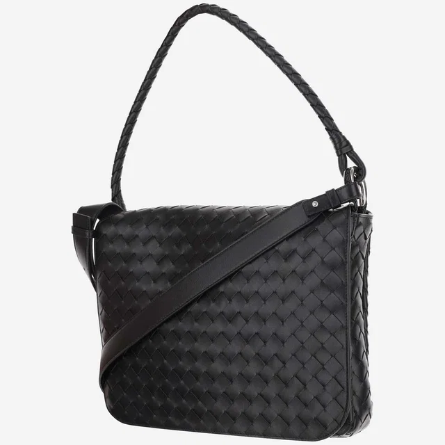 Bottega Veneta Swing Shoulder Bag — Black Leather in Black Leather from HEWI