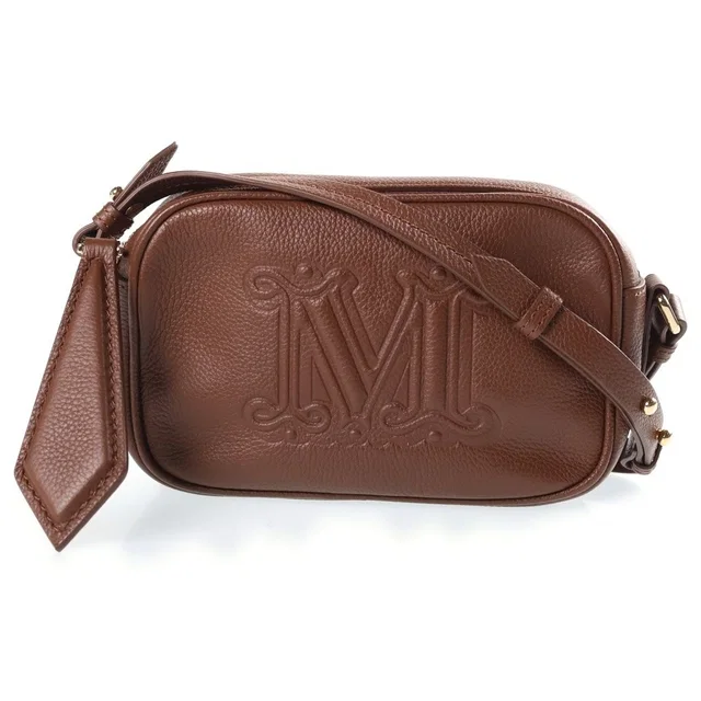 Max Mara Elsa Mini Shoulder Bag Brown Leather Gold in Brown Leather from The Reluxe