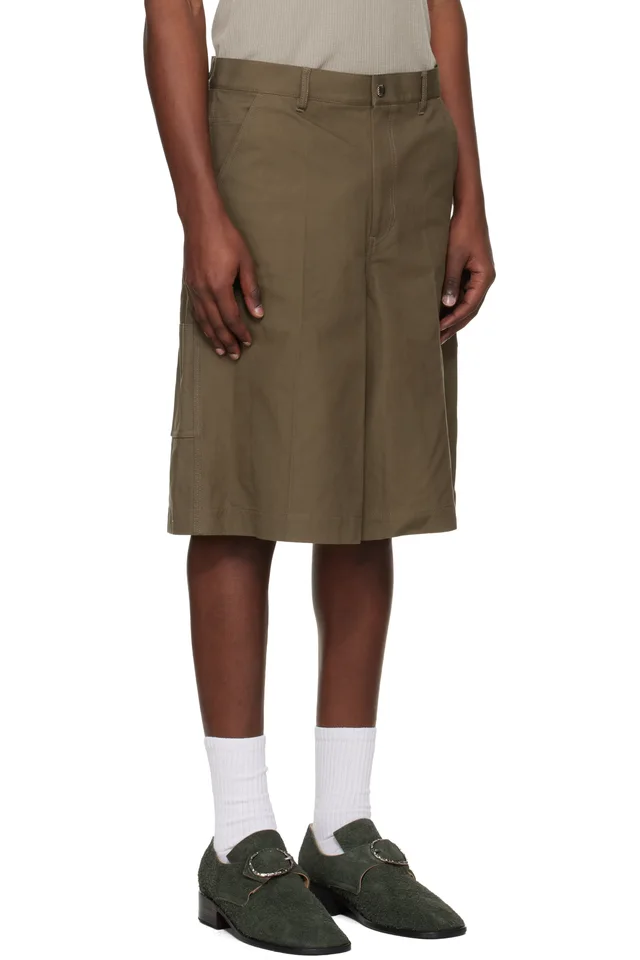 Toga Virilis Khaki Canvas Shorts, photo 2 of 4 from SSENSE